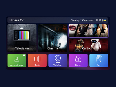 Portal Hmara TV app design interface minimalistic tv ui ux