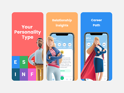 Personality Types App app design interface ios mobile ui ux
