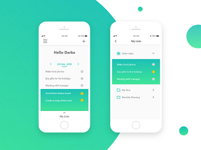 Planning App app contacts ios mobile ui ux