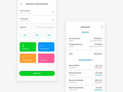 The application of cryptocurrency account app ios mobile money ui ux