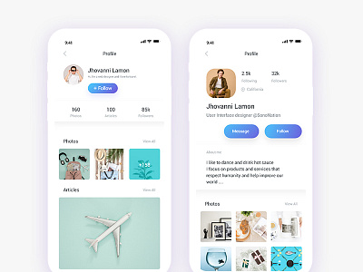 Screen profile app #1 by Tasha on Dribbble