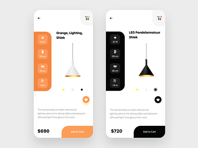 Luxury lighting e-commerce app adobe xd app design e commerce e commerce app interface ios minimalistic mobile ui ux