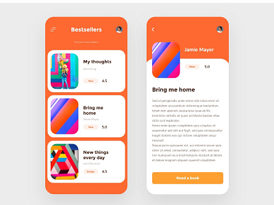 Book store app adobe xd app design interface ios minimalistic mobile store ui ux vector