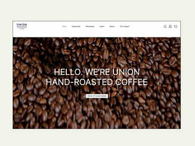 Union Hand-Roasted Coffee | E-commers redesign concept animation design e commerce ui ux web