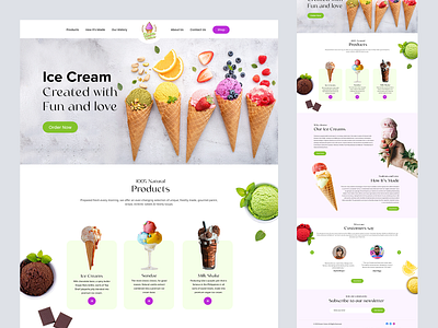 Dream Cones Website Designing design home page landing page landingpage site uiux user experience user interface web design web page web site webdesign website