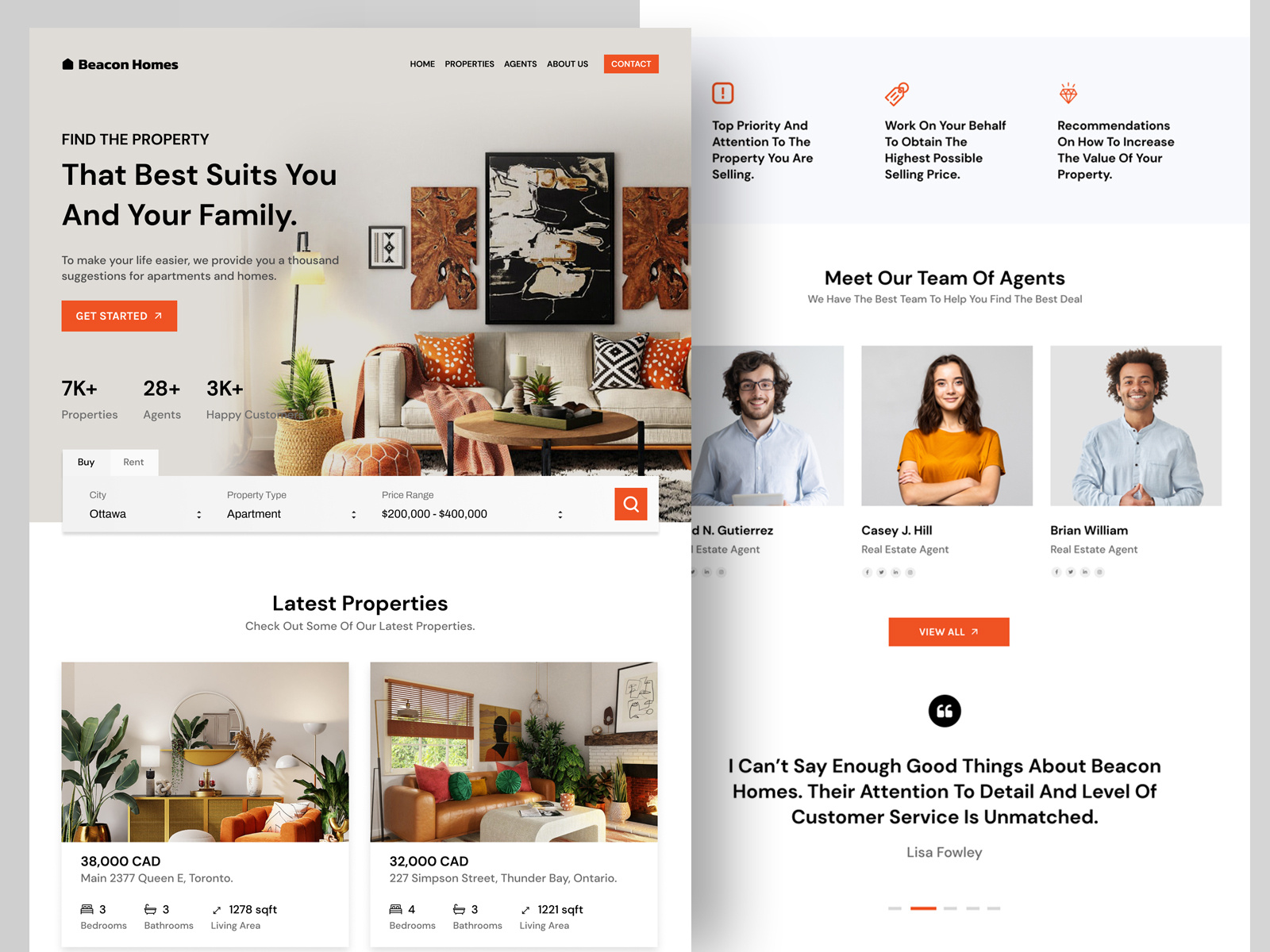 Beacon Homes Real Estate site Design by Venushka Perampalam on Dribbble