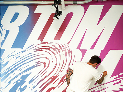Major Tom gradient graffiti grafitti illustration lettering mural office mural painting typography