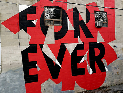 Always Forever Final w/ Trevor Wheatley canvas graffiti grafitti lettering mural murals painting silkscreen typography