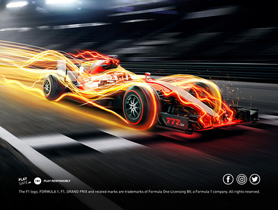 Race towards the ultimate gaming experience artwork composition formula 1 graphic design key visual