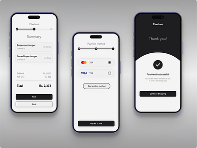 Checkout page for a business app app design figma typography ui ux