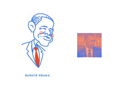 Obama 2d illustration line lineart minimal monoline obama