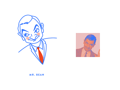 Mr. Bean 2d bean illustration line art monoline