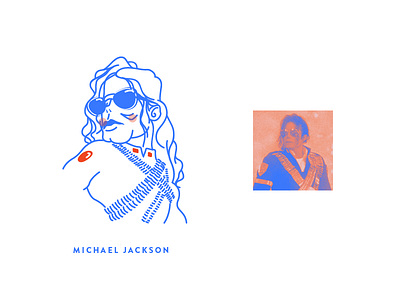 Michael Jackson 2d illustration line art minimal monoline vector