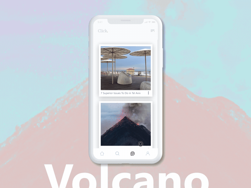 Volcan animation app lettering typography ui ux volcano