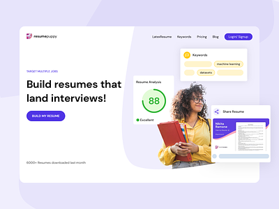 New Landing Page for Resumepuppy