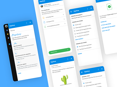 SignEasy's Gmail Addon addon dashboard gmail illustration signeasy uidesign ux design