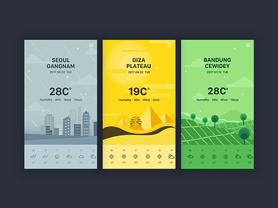 Weather UI Concept app design graphic illustration ui