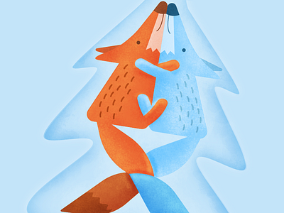 Animaltree Christmas card affinity designer animals christmas