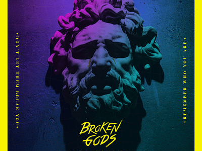 Broken Gods Poster album cover art design digital design graphic design motivation music photoshop poster