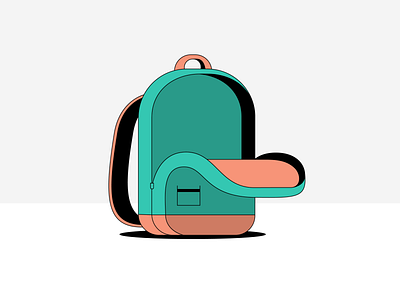 Empty backpack backpack black empty filled green illustration line orange ish rebound