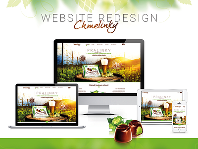 Redesign of website Chmelinky.cz chmelinky chocolate design hop pralines redesign responsive web webdesign