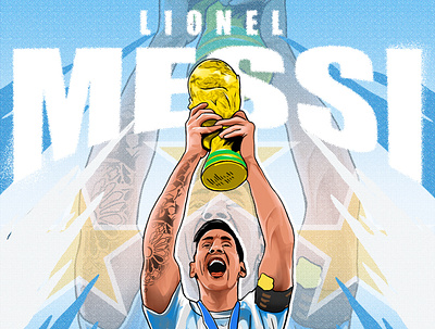 (G.O.A.T) Lionel Messi Illustration #2 graphic design illustration vector