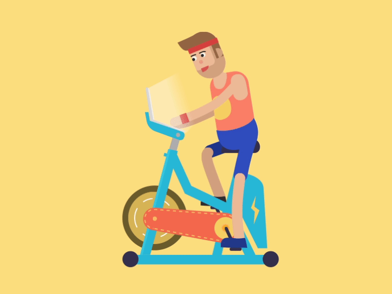 Workholic & Cardioholic animation animation 2d bike calorie cardio gif gif animation gym motion sport work