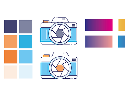 Icon 2018 camera color colour flat icon illustration palettes photograph