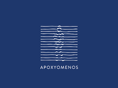 museum of apoxyomenos blue body line man museum sea statue water wave