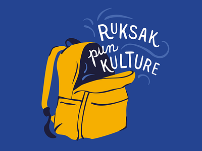Ruksak pun kulture backpack blue culture illustration yellow