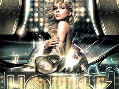 Club house Flyer club club house design effects electrified electro electro wave flyer groove house lights music night original party poster print sexy speaker techno template trance