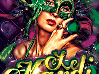 Carnival Poster (MardiGras) carnival festival fiesta flyer mardi mardi gras mask parade party poster sexy template