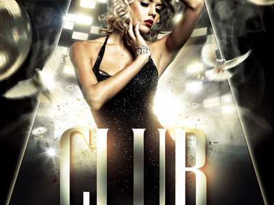 Club platinum club dance disco fashion flyer glory party poster promo sexy show template
