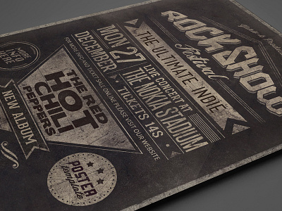 Typography Poster Vol.1 acoustic alternative band concert festival flyer gig grunge indie music old school poster print design rock show template typography vintage