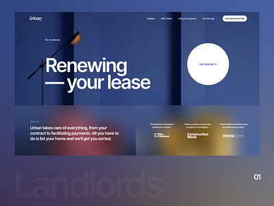 Urban Landlord Renewals Landing Page landingpage proptech ui webdesign