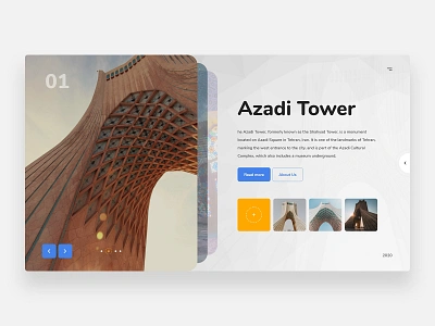 Iran Tourism - Concept azadi azadi tower clean clean ui concept iran minimal minimalism minimalist persian persian ui persian web tehran tour tourism tower travel ui web webdesign