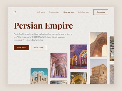 Visit Persian Empire clean clean ui empire historical homepage iran iranian kish minimal minimalism minimalist perisan ui persia persian persian empire simple tourism travel webdesign white space