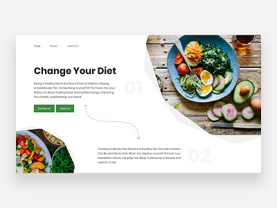 Healthy Food - Concept clean ui consultant consulting diet drink eat eating food food order food ordering fruit healthy food healthy life home page landing lifestyle organic webdesign yoga