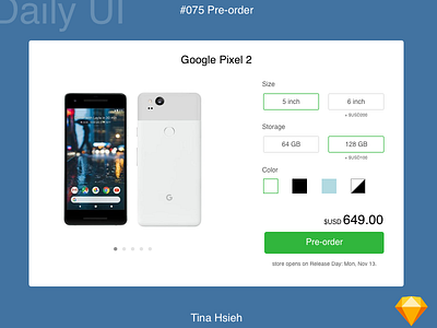 Daily UI #075 Pre-order
