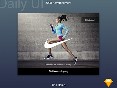Daily UI #098 Advertisement 098 advertisement daily ui free shipping nike sketch sport ui design visual design web design