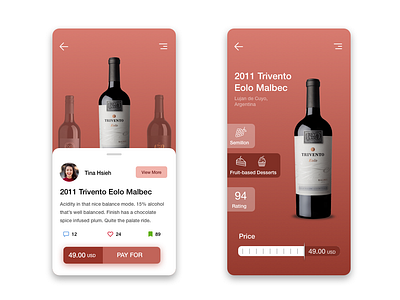 Find your wine app choosing interaction design message mobile app pick rating sketch ui design visual design wine