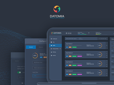 Datomia Overview admin cloud dashboard showcase ui ux web