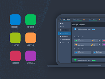 Datomia Color Palette admin cloud dashboard palette showcase ui ux web