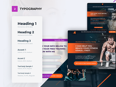 Fitnes Trainer Typography brand design fitnes overview sketch template trainer uiux web