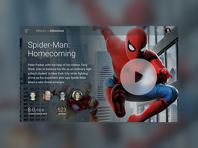 TV Movie App - Daily UI #025 - Freebie android tv daily ui dailyuichallenge free freebie movie sketch smart tv uiux webdesign