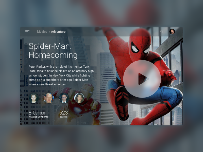 TV Movie App - Daily UI #025 - Freebie