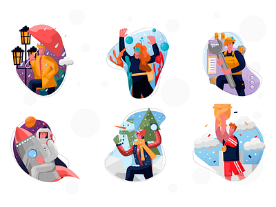 A new pack of colorful illustrations by Artify free freebie illustration