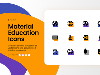 Material Education Icons download free freebie icon icon pack icon set icons icons pack svg vector web icon