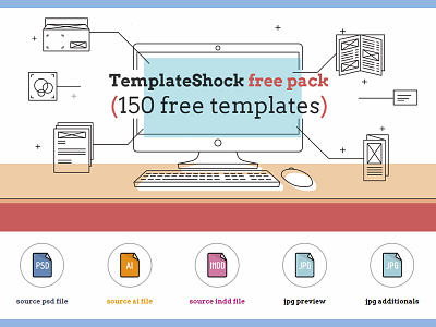 Free 150 Diverse Templates Pack bundle business cards cvs folders free freebie invoices letters posters proposals templates trifolds