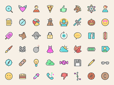 500+ FREE Color Line Icons app color flat free freebie icons ios line png svg vector web